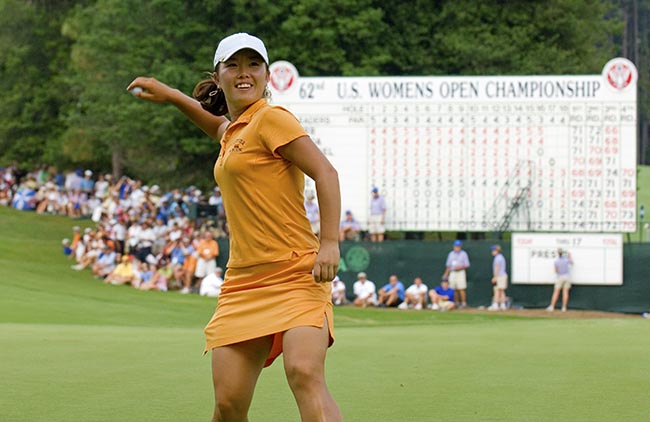 Angela Park, no US Open de golfe de 2007, onde perdeu para Cristie Kerr e empatou com Lorena Ochoa, em segundo: ganhando elogios de Johnny Miller e o apelido de 