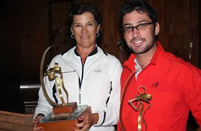 Barata e Cisternas: vencendo jogo interrompido pelas chuvas no 19º torneio de golfe de Avaré