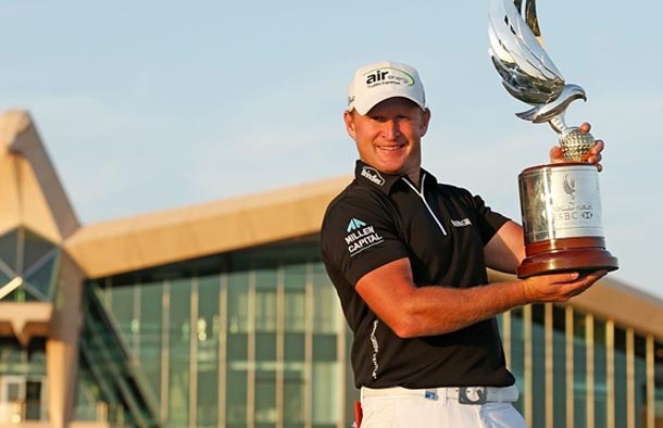 Donaldson: vencendo no torneio de golfe de Abu Dhabi por uma tacada, com direito a bogey no 18