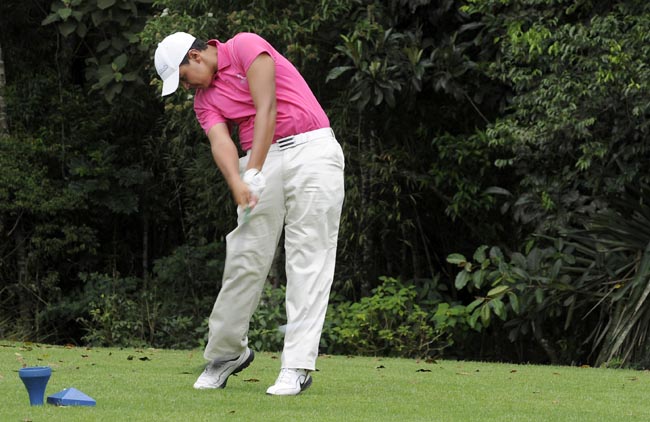 Negrini: chegando à rodada final do golfe juvenil com três de vantagem e boas chances de vencer