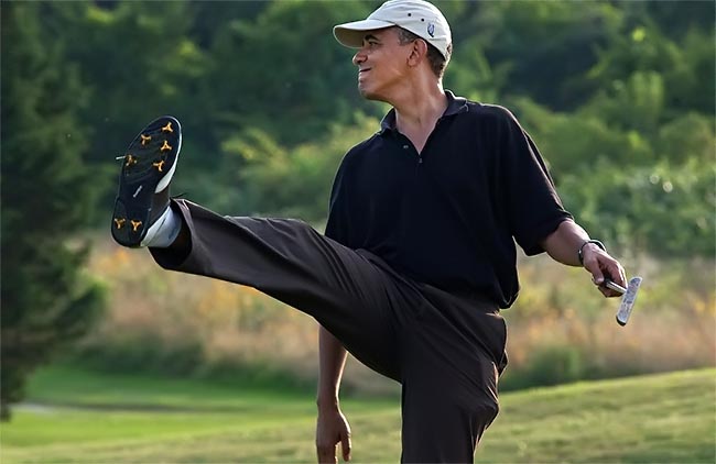 Obama: mais de 100 voltas de golfe desde que assumiu a Casa Branca e handicap 18