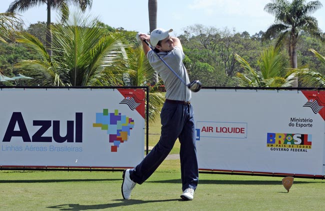 Pepê: liderando o Aberto de São Paulo desde o primeiro dia, em seu primeiro torneio da temporada nacional de golfe de 2013