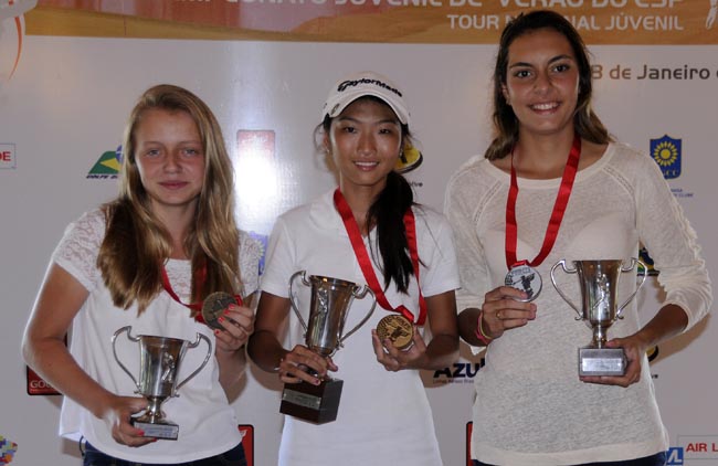 Sophia Campos, Giovanna Yabiku e Giulia Mallmann: destaques femininos do golfe juvenil no Guarapiranga