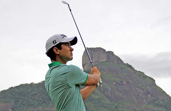 Pimenta: seis birdies em 11 buracos para se isolar na liderança do Aberto de Golfe do Rio de Janeiro