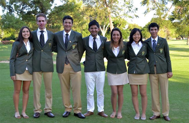 Delegação brasileria juvenil de golfe, no Paraguai: tentando voltar a ganhar medalha no torneio