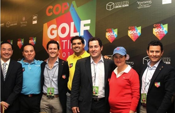 Lorena Ochoa, capitães e dirigentes no lançamento da Copa Golfe Latino, no México