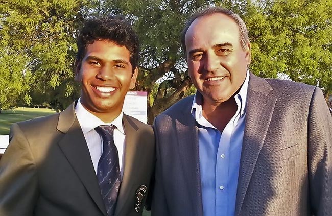 Herik Machado, com Angel Cabrera, ganhador de dois majors: juvenil gaúcho estreou como gente grande na Los Andes e tem sido decisivo para o Brasil