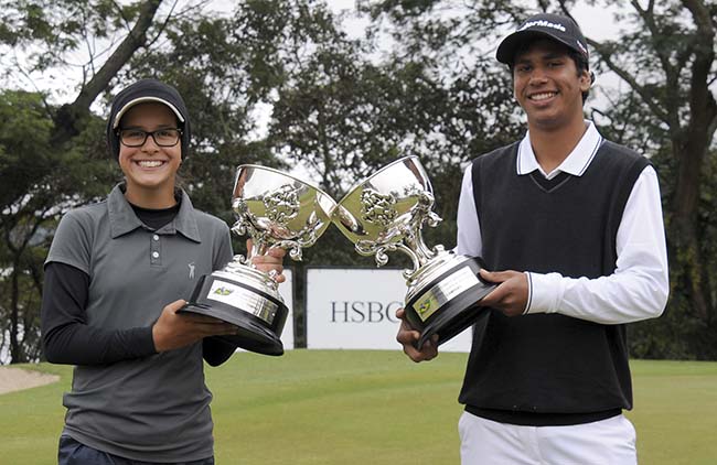 Lauren e Hrik: campeões brasileiros vão jogar na maior competição juvenil do golfe mundial