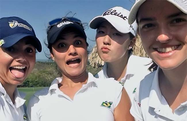 Nathalie, Clara, Luciane e Luiza: delegação feminina do golfe do Brasil fazendo bonito na Colômbia