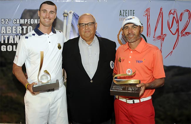 Tourinho, Sergio Carpi, presidente do Itanhangá, e Ronaldo: torneio de golfe para entrar para a história