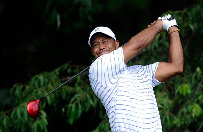 Woods, durante o Pro-Am de seu torneio: primeira volta de golfe sem sentir dor, em mais de dois anos