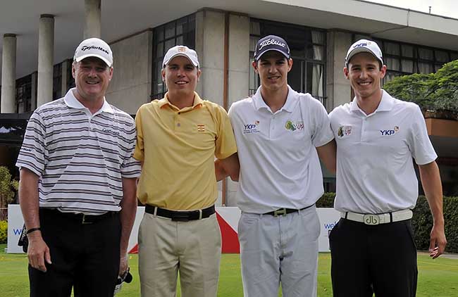 Hamilton, Navarro, Becker e Stapff: três jovens talentos do golfe brasileiro com o campeão do British Open