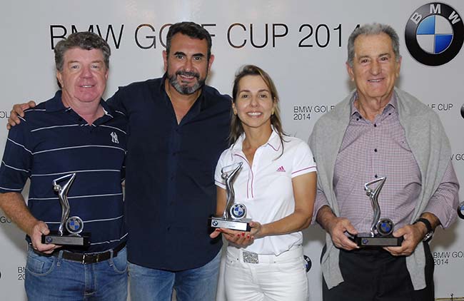 Cândido, Piñeiro, da BMW, Adriana e Benato: os três ganhadores da viagem para jogar golfe em Sydney