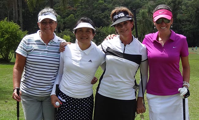 Isabel, Stela, Barata e Roberta: as quatro mulheres do Aberto de Golfe de Itapeva. Fotos: Jorge Saeki