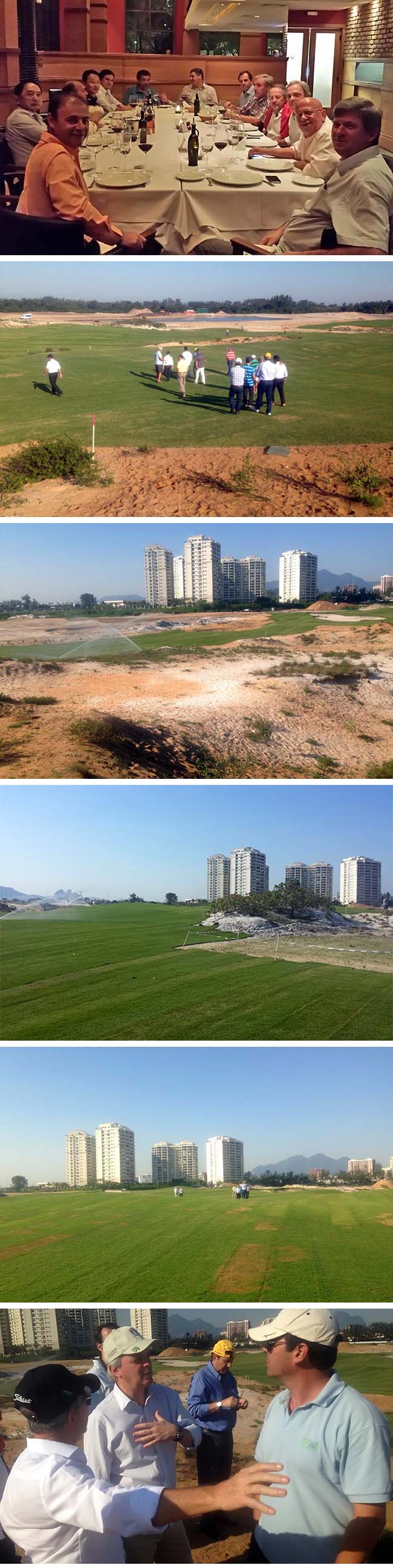 Vista geral do campo olímpico de golfe do Rio e outras da visita, abaixo, publicadas no Facebook de Padula