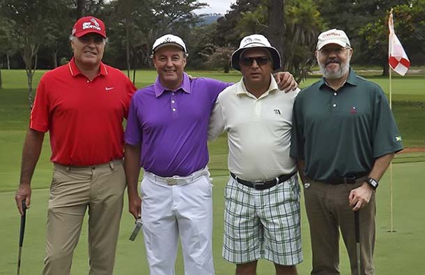 Grupo de Edson Abdala, Giusepe Russo, Celso Teixeira e Carlos Cruz no torneio de golfe do DF