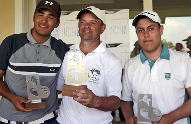 Negrini, Giumelli e Mattos: podium masculino da maior competição de match play do golfe paulista