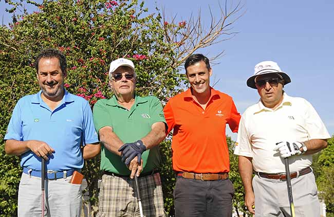 Rodrigo Somlo, Claudio Kiryla, Miguel Palhota e Celso Teixeira treinam para o torneio de golfe da ABGS