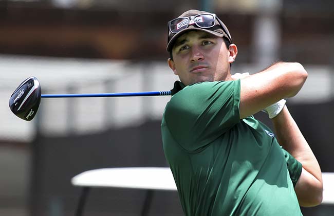 Tourinho: precisando de uma volta boa neste domingo para ainda ter chances de ser o campeão sul-americano de golfe e ir ao European Amateur. Fotos: cortesia Walter Mendiola 