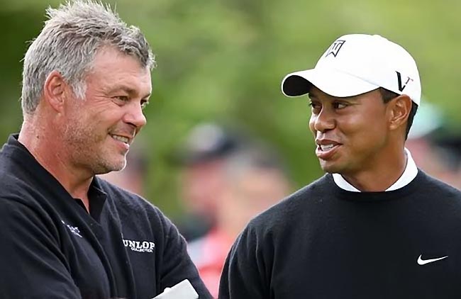    Clarke e Woods: camaradagem em campo na primeira rodada do Bridgestone Invitational