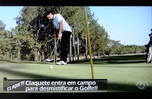     Cena do programa de Felipe Almeida, na Band: desmistificando o golfe para o público que não joga