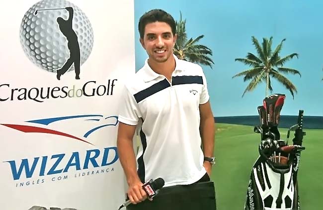    Felipe Almeida, no Craques do Golfe, na BandSport: estréia elogiada e prestigiada pelos golfistas