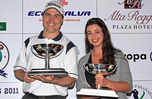 Guilherme Costa e Larissa Pombo: campeões de ponta a ponta no golfe do Paraná