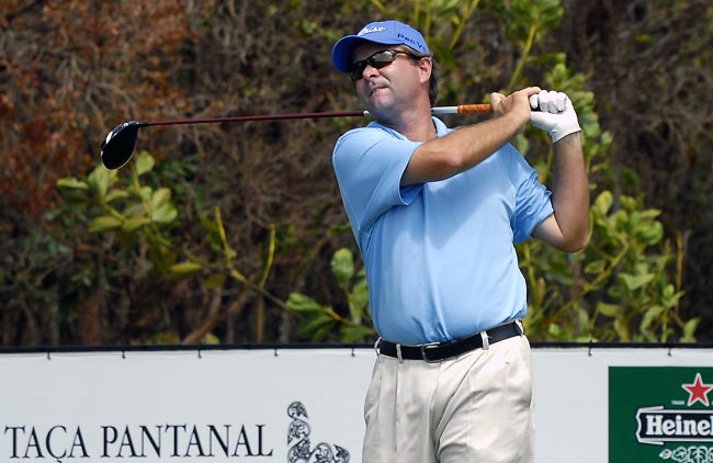    Barcellos: garantindo a vitória no golfe do MS no desempate, após tomar um susto na rodada final