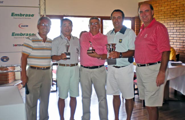    Alfredo de Larrea premia os campeões. Foto fornecida pela assessoria de imprensa da ABGS