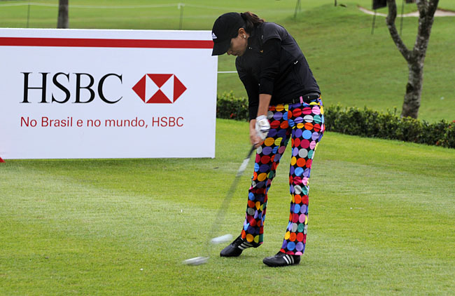 Alimonda, no torneio de golfe do HSBC, no Rio, em 2011: voltando para evento do LPGA muito mais experiente