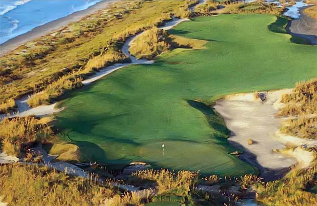 Ocean Course de Kiawah Island, na Carolina do Sul: nenhuma área com areia será considerada banca