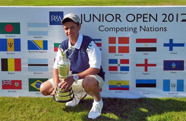 Anderson Nunes: melhor brasileiro no Junior Open de golfe jogado na Ingalterra esta semana