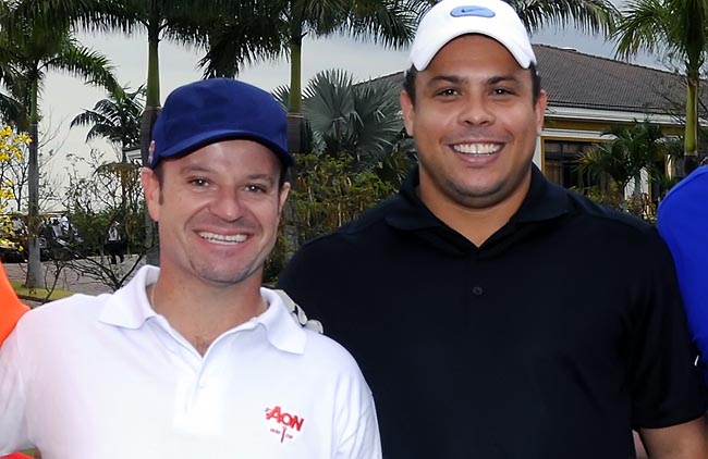 Rubinho e Ronaldo no torneio da Aon, há uma semana: mais uma vez juntos para ajudar a promover o golfe