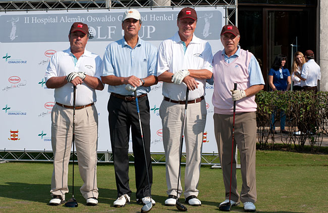 Fernando Braga, Mauro Almeida, Klaus Behrens e Antonio Abdalla no torneio de golfe Henkel - HAOC 