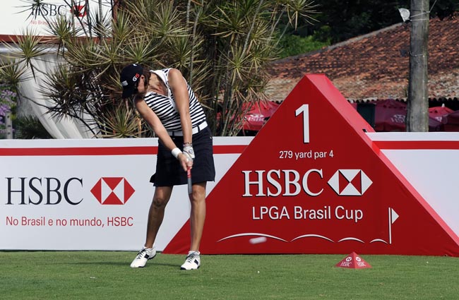 Maria Hjorth: sete birides em oito buracos para liderar a competição de golfe do LPGA no Rio de Janeiro