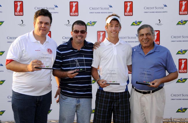 Equipe campeã do Am-Am de golfe: Emiliano Azevedo, Rodrigo Ribeiro, Patrick Murray e Moacir Tonani.