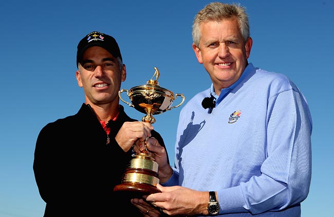 Corey Pavi e Colin Montgomerie com a Ryder Cup: brasileiros poderão assistir ao vivo